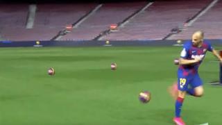 Barcelona: Martin Braithwaite falló un truco en su presentación con los 'culés’ en el Camp Nou | VIDEO
