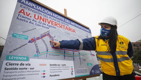 Los carriles principales de la Av. Universitaria estarán cerrados en ambos sentidos en el tramo comprendido entre la Av. Metropolitana y la Av. Los Incas, en Comas. (Foto: Municipalidad de Lima)