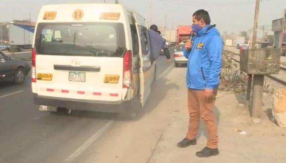 Conductor de transporte público intenta atropellar periodistas de Buenos Días Perú para frustrar cobertura. (Captura: BDP)