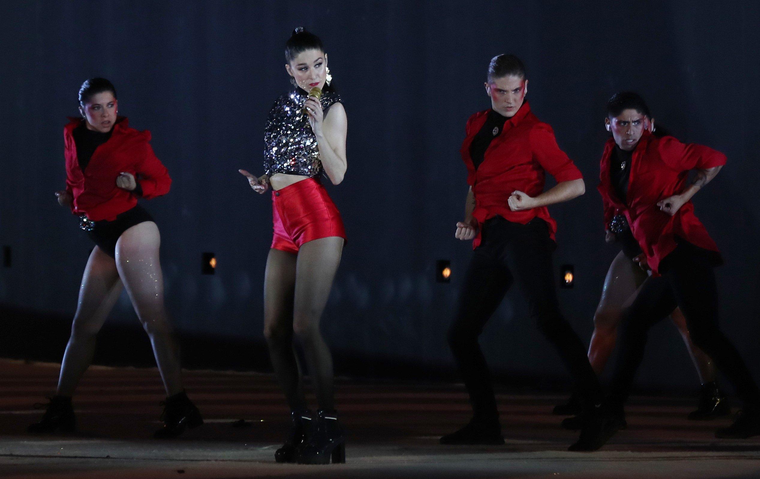 Francisca Valenzuela en la clausura de los Panamericanos Lima 2019.