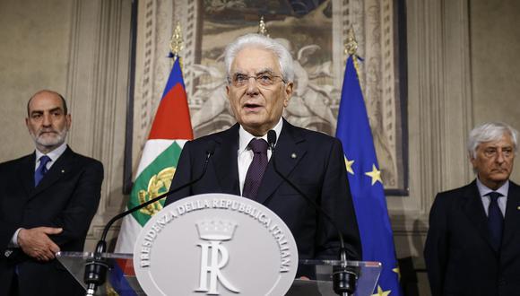 Sergio Mattarella (al centro), presidente de Italia. (EFE).