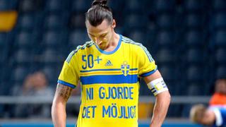 Zlatan marcó de taco e hizo historia con la selección de Suecia