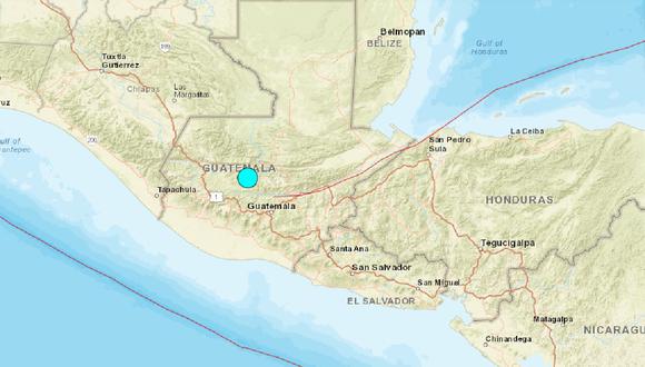 Un fuerte sismo de magnitud 5,9 sacudió Guatemala y El Salvador el 17 de mayo de 2023. (Captura de USGS)