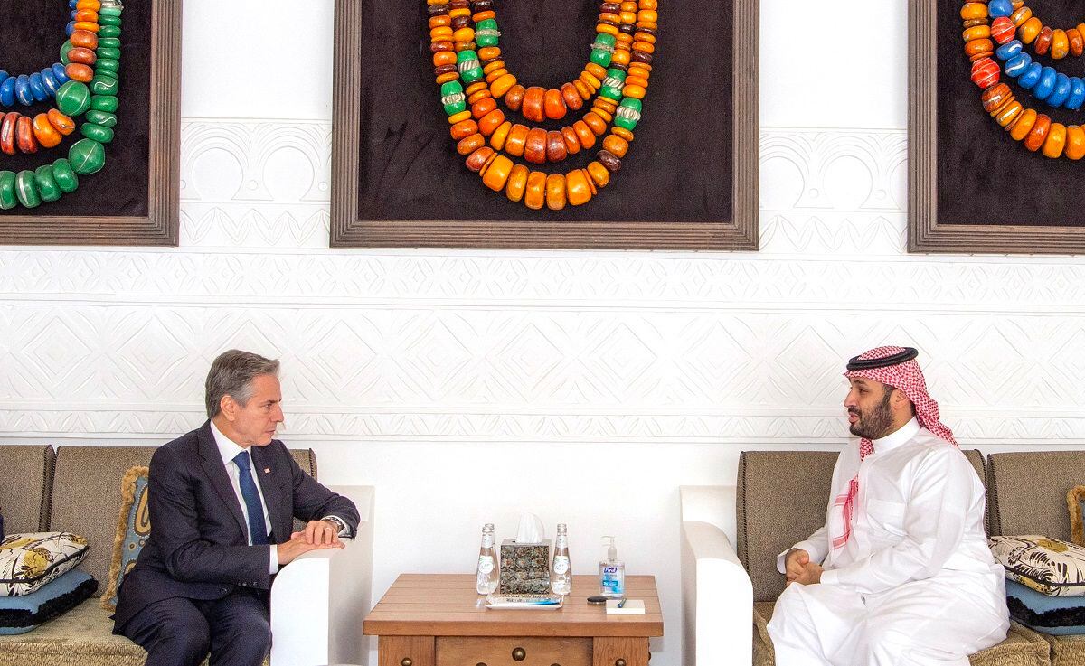 US Secretary of State Antony Blinken meets with Saudi Crown Prince Mohammed bin Salman in the capital Riyadh on October 15, 2023. (Photo: AFP)