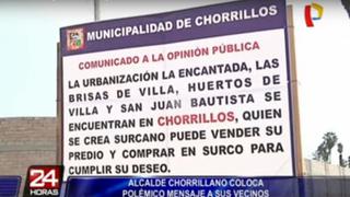 Chorrillos pide a vecinos a mudarse si creen que viven en Surco