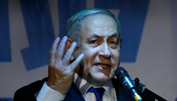 Benjamin Netanyahu tuvo que ser evacuado de un mitin electoral en Ashkelón por un proyectil disparado desde Gaza. (Foto referencial, AFP / Jack GUEZ).
