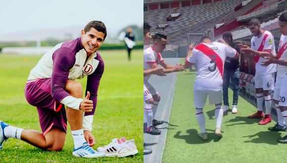 Los pasos de baile del futbolista Aldo Corzo fueron imitados por actor que lo interpreta en 'Contigo Capitán'. (Foto: Instagram @aldocorzo / @jair.cotrina17)