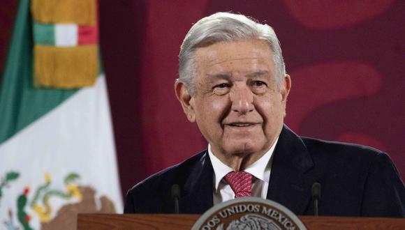 El presidente de México, Andrés Manuel López Obrador, pronuncia un discurso durante una conferencia de prensa en el Palacio Nacional de la Ciudad de México, el 30 de septiembre de 2022.  (Foto: Mexican Presidency / AFP)