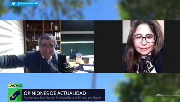 El periodista José Luis Lagos de la radio El Sembrador entrevistó a Ana Vergara San Martín el 7 de agosto. (Fuente: You Tube)