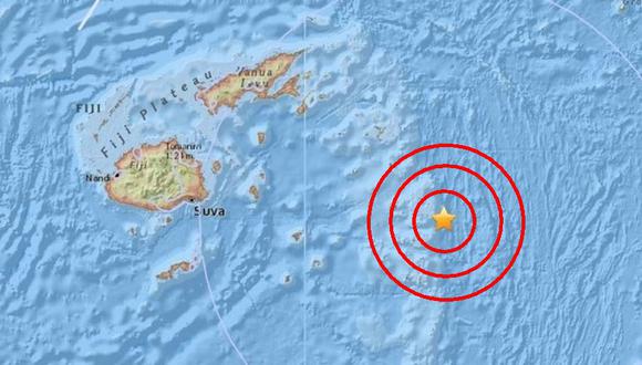 Registran terremoto de magnitud 6,6 al este de Fiji. (Captura)