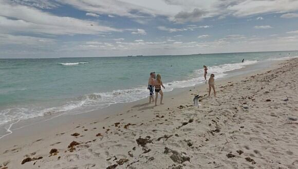 Las cámaras de Google Maps registraron una escena bastante curiosa en una de las playas de Miami Beach, en Estados Unidos | Foto: Google Maps