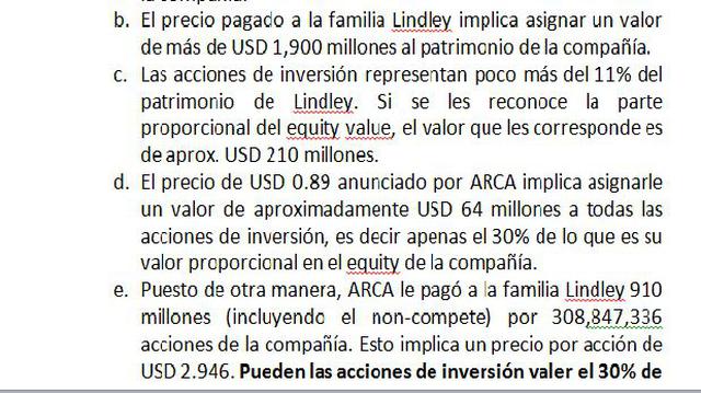 Accionistas de inversión de Corporación Lindley rechazan oferta - 2