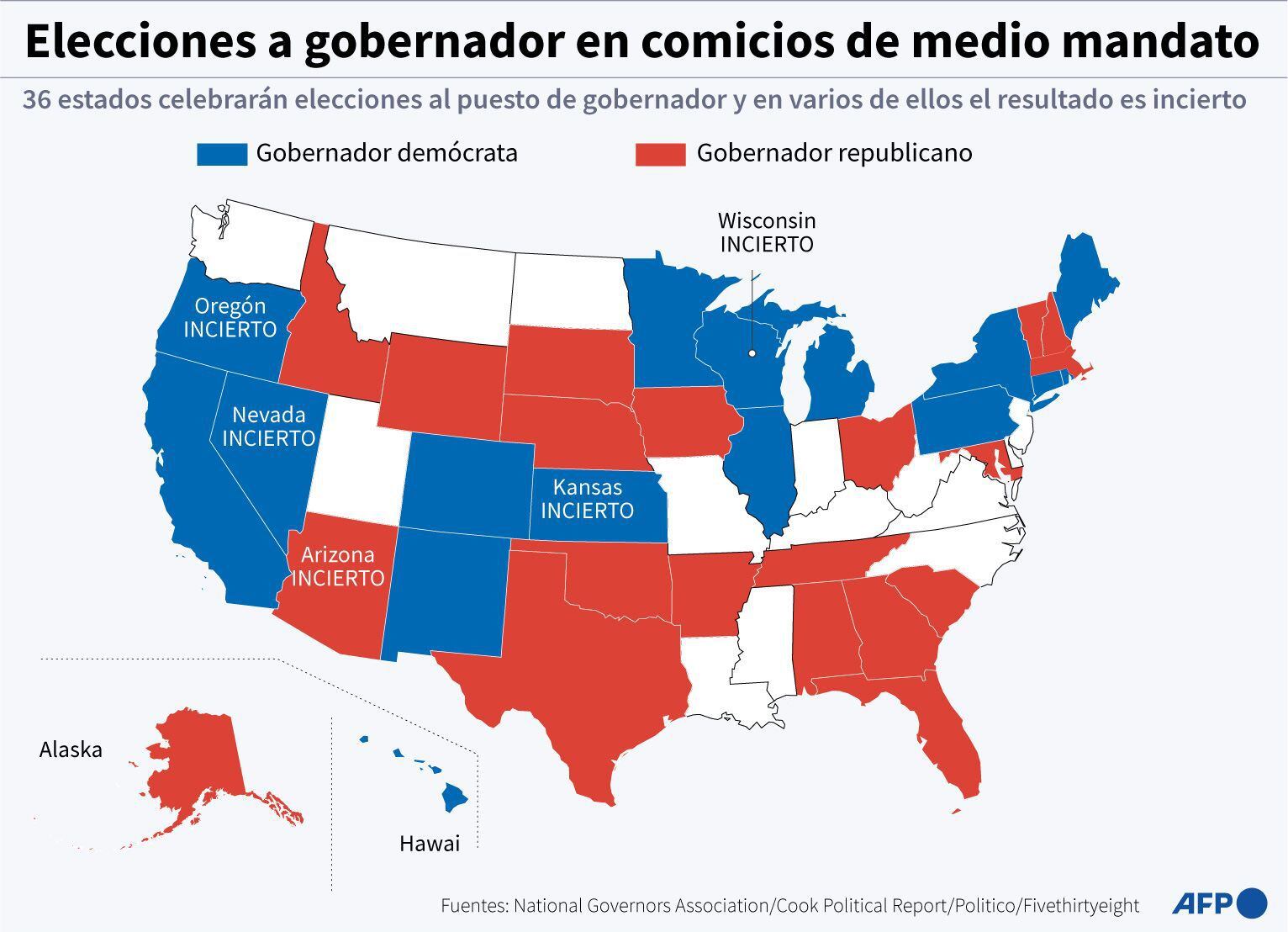 Elections for governor in the United States.  (AFP).
