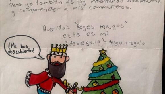 La carta a los Reyes Magos de un niño que pide amistad en su nuevo colegio. (Foto: FannyMariaAlba1 | Twitter)