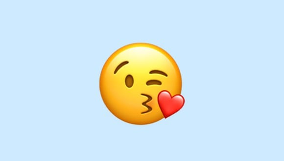 ¿Alguien te mandó el emoji conocido como Face Blowing a Kiss en WhatsApp? (Foto: Emojipedia)