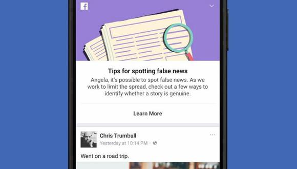 Facebook prueba herramienta contra las noticias falsas