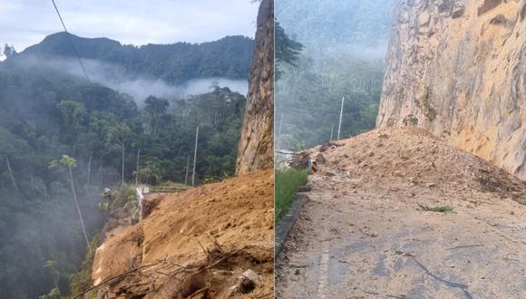 Algunas vías fueron perjudicadas por el fuerte sismo. Radio Reina de la Selva reporta daños en la carretera Pedro Ruíz-El Tingo.