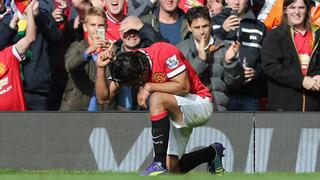 Radamel Falcao celebró así su primer gol en Manchester United