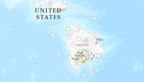 Fuerte sismo de magnitud 5,7 sacudió Hawái este viernes, informó USGS | Imagen: USGS