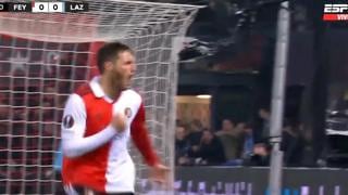 El mexicano se luce en Europa League: gol de ‘Santi’ Giménez para el 1-0 a Feyenoord vs. Lazio |VIDEO 