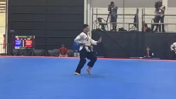 Hugo del Castillo in the taekwondo poomsae competition. (Video: IPD)