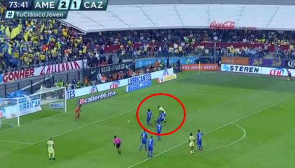 América vs. Cruz Azul: el gol de Roger Martínez para el 3-1 de las 'Águilas' en el Azteca. (Foto: captura)