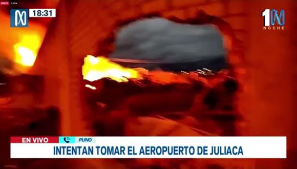 Incendio al interior del aeropuerto de Juliaca. (Foto: Canal N)