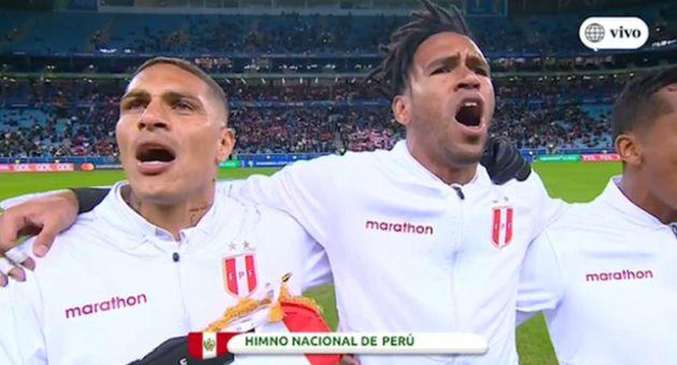 Así se escuchó el himno nacional de Perú previo al choque con Chile. (Captura: América TV)