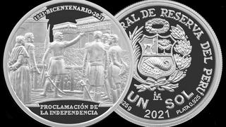 BCR emite moneda de plata alusiva al bicentenario de la Proclamación de la Independencia