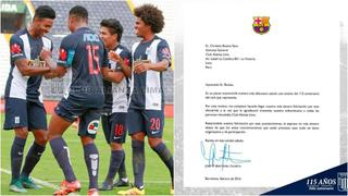 Alianza Lima: Barcelona envió carta por celebración de 115 años