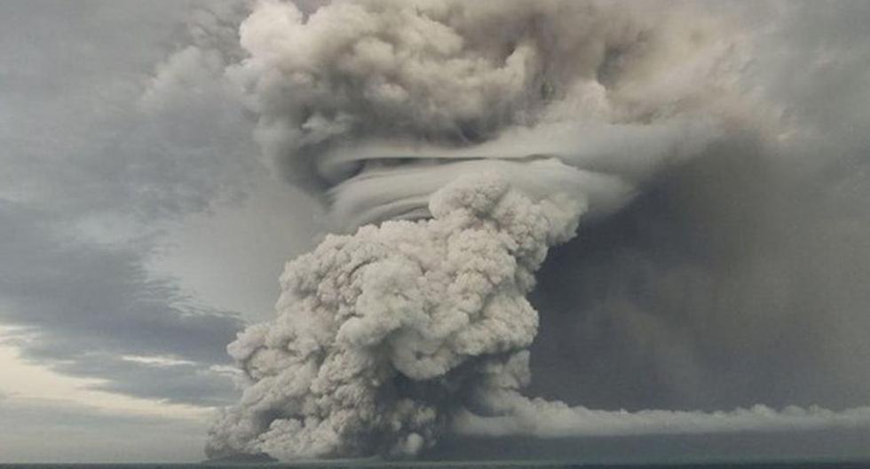 El volcán submarino Hunga-Tonga-Hunga-Ha’apai entró en actividad el 20 de diciembre del 2021. (Crédito: SERVICIO GEOLOGICO DE TONGA
SERVICIO GEOLOGICO DE TONGA).
