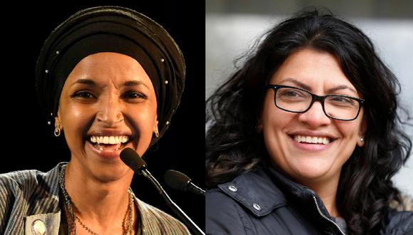 Ilhan Omar (izquierda) y Rashida Tlaib, las primeras dos musulmanas electas al Congreso de Estados Unidos. (Foto: AP / Reuters).