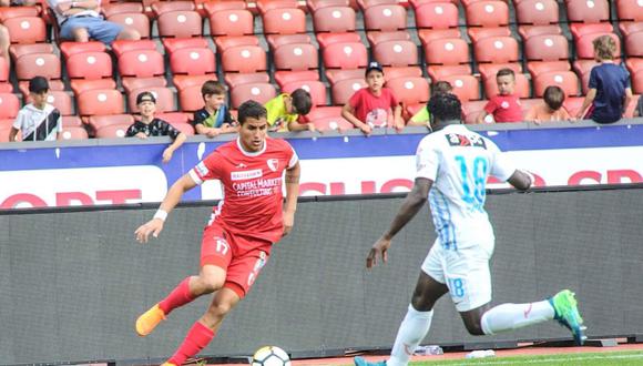 El atacante nacional, Alexander Succar, anotó su primer gol en el triunfo del FC Sion por la Liga de Suiza. El peruano partió a su primera experiencia europea a inicios de año (Foto: Twitter)