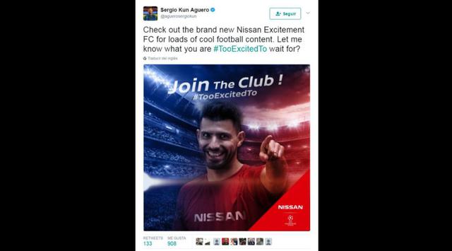 Sergio Agüero (Foto: Twitter)