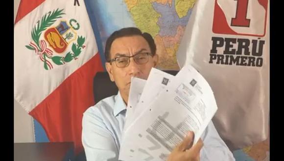 Martín Vizcarra dijo que respondieron las tres tachas para inscribir a Perú Primero. (Facebook)