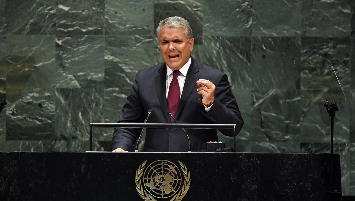 Duque denuncia en la ONU que Venezuela forma parte de la cadena de terrorismo. (AFP)