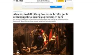 Así informa la prensa mundial sobre la violenta represión que dejó al menos dos muertos y 100 heridos en el Perú