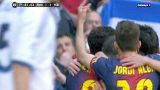 Jordi Alba y una polémica celebración del gol de Messi