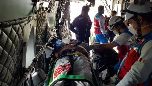 El Ministerio de Salud y la Fuerza Aérea trasladaron a los menores heridos tras el accidente, que fueron internados en el Instituto Nacional de Salud del Niño, en San Borja (Foto: Minsa)