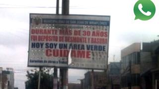 Vía WhatsApp: en San Juan de Miraflores se ignora este letrero