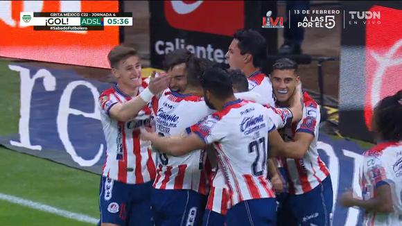 Gol de Unai Bilbao para el 1-0 de Atlético San Luis vs.  America