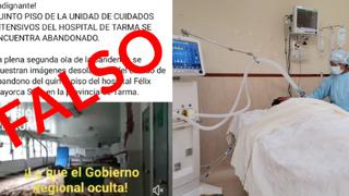 Junín: desmienten que sala UCI del hospital de Tarma está abandonada 