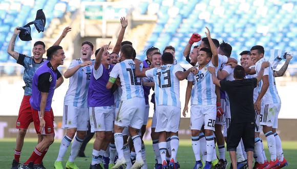 Argentina venció 2-1 a Uruguay y clasificó al Mundial Sub 20 de Polonia. (Foto: AFP)