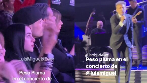 Durante uno de sus shows, en México, Luis Miguel tuvo el gesto de saludar a Peso Pluma y Nicki Nicole. (Foto: TikTok/@luismiguelxever).