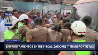 Transportistas informales se enfrentan a policías durante operación de la ATU | VIDEO 