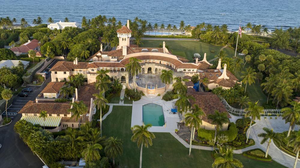 An aerial view of former President Donald Trump's Mar-a-Lago estate in this Wednesday, Aug. 10, 2022 photo. (AP Photo/Steve Helber)