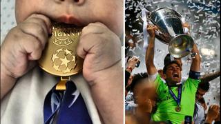 Hijo de Casillas mordió medalla de Champions a lo Rafa Nadal