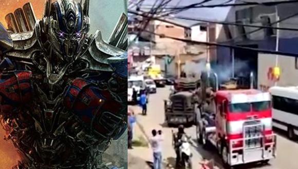 Optimus Prime de la película “Transformers, el despertar de las bestias” chocó con taxi. (Foto: Paramount Pictures/Canal N).