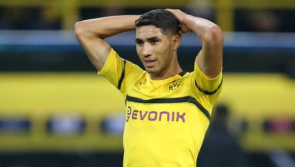 Achraf Hakimi llegó al Borussia Dortmund en calidad de cedido desde el Real Madrid. (Foto: EFE)