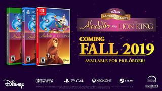 Las remasterizaciones de Aladdin y El Rey León llegarán a fin de año para PS4, Xbox One, Switch y PC